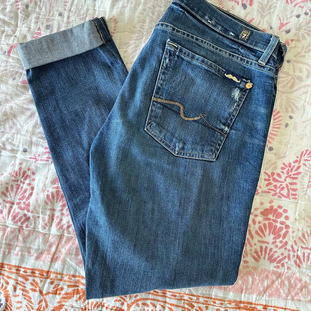 7 For All Mankind Dark Blue Denim Jeans